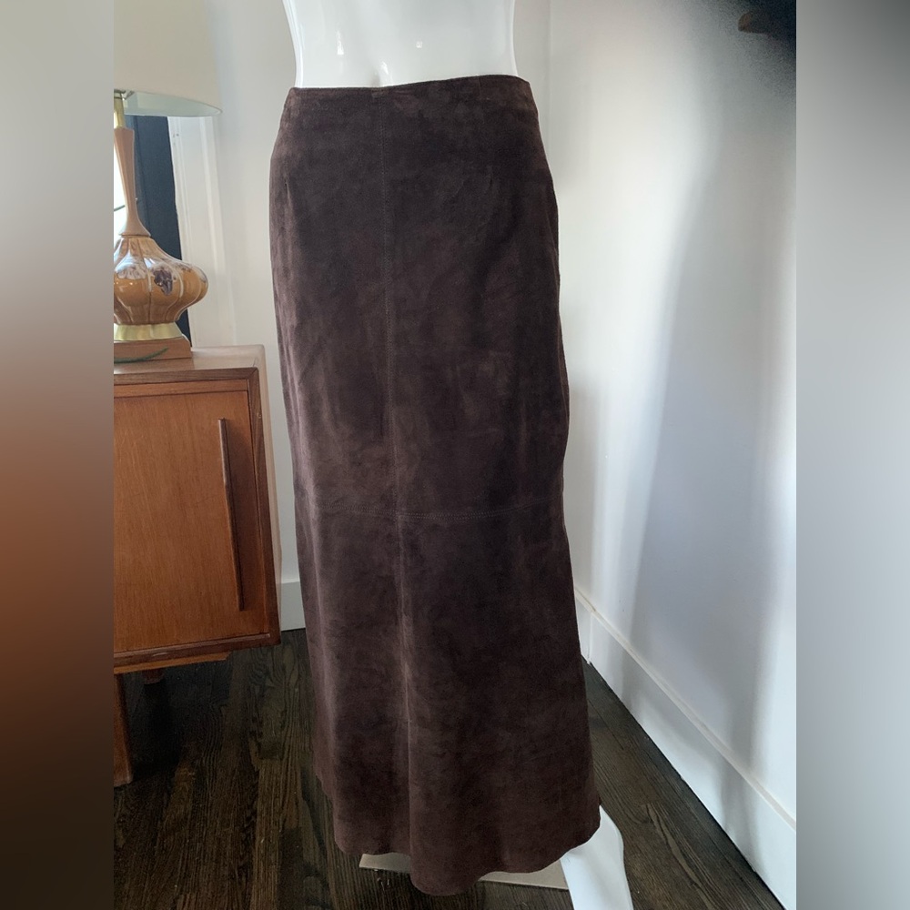 Danier Dark Brown Washable Suede Maxi Skirt